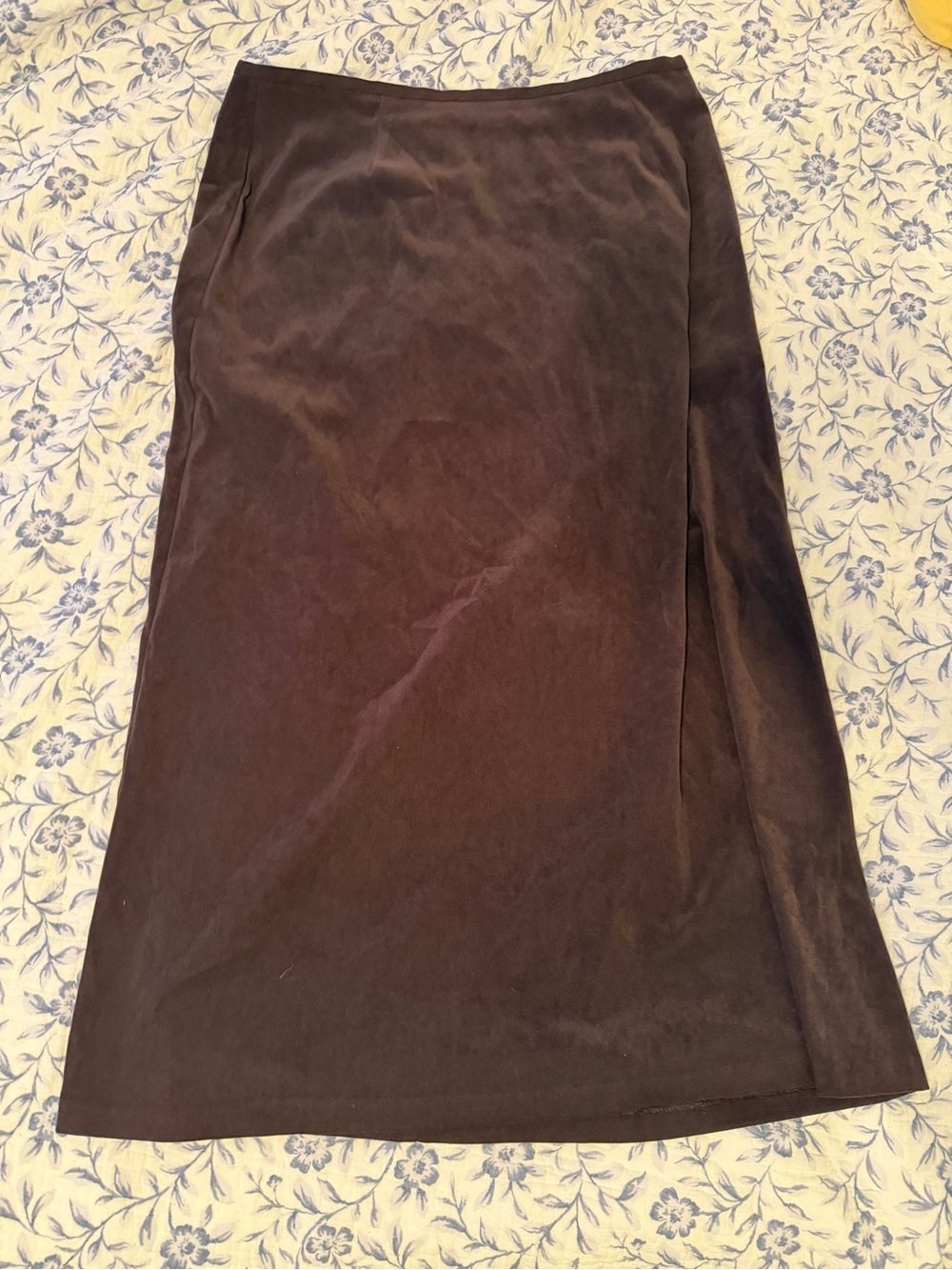 Tribal Brown Maxi Skirt with Side Slit